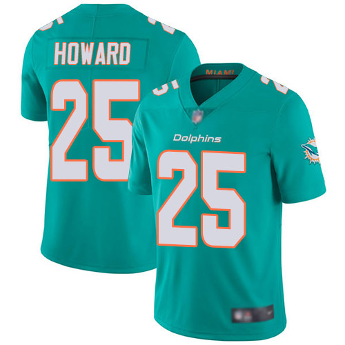 Men’s Miami Dolphins #25 Xavien Howard Aqua Team Color Vapor Untouchable NFL Limited Stitched Jersey